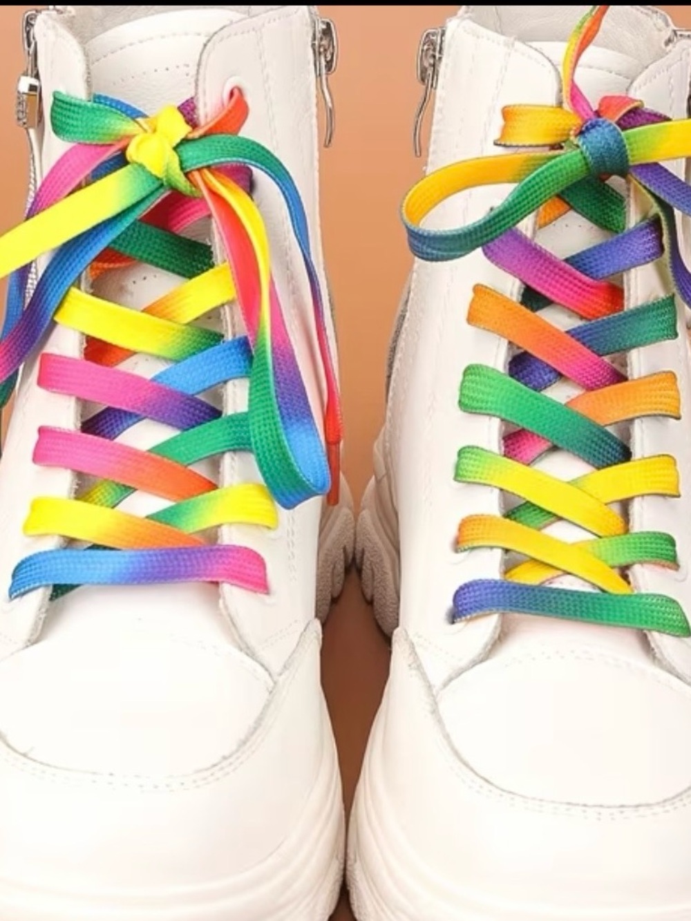 Bright Rainbow Ombre Shoe Laces